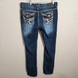 Twentyone Black Jeans Womens 18 Blue Embellished Pockets Stretch Denim Pants